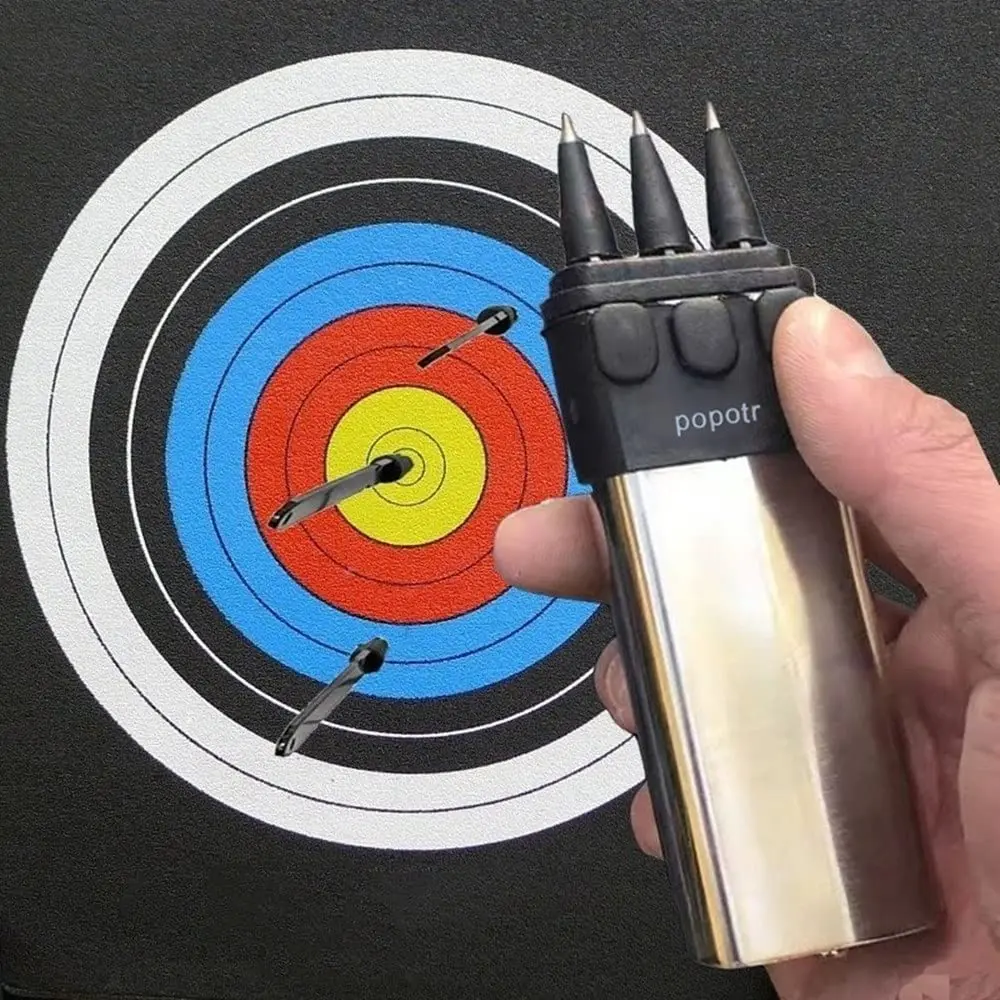 POPOTR Huge Power Toy Self Defensive Ballistic Dart Gun 5.3" x 1.4" x 1" | Solid Stainless Steel Dart Launcher - main product image