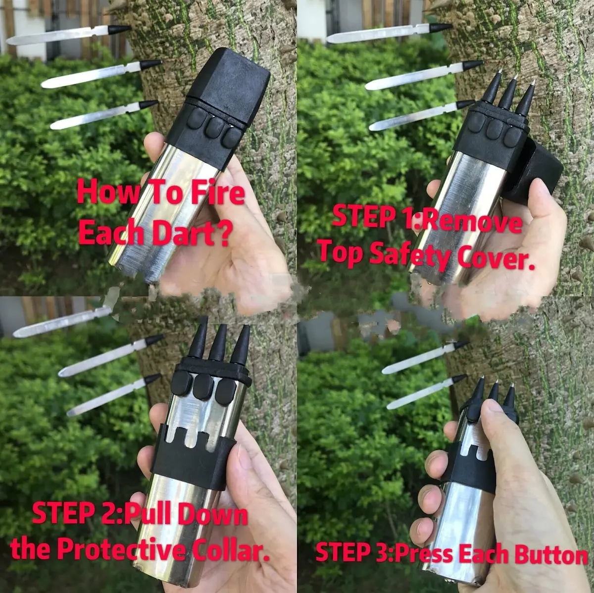 POPOTR Huge Power Toy Self Defensive Ballistic Dart Gun 5.3" x 1.4" x 1" | Solid Stainless Steel Dart Launcher - view 10