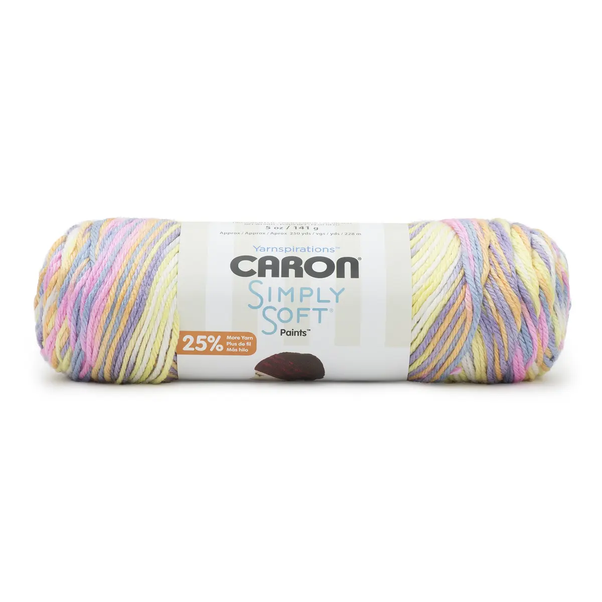 Caron Simply Soft Paints Yarn for Crocheting, Baby Brights, 3-Pack | 705 yards (645 m) Worsted Weight Acrylic Yarn - view 2