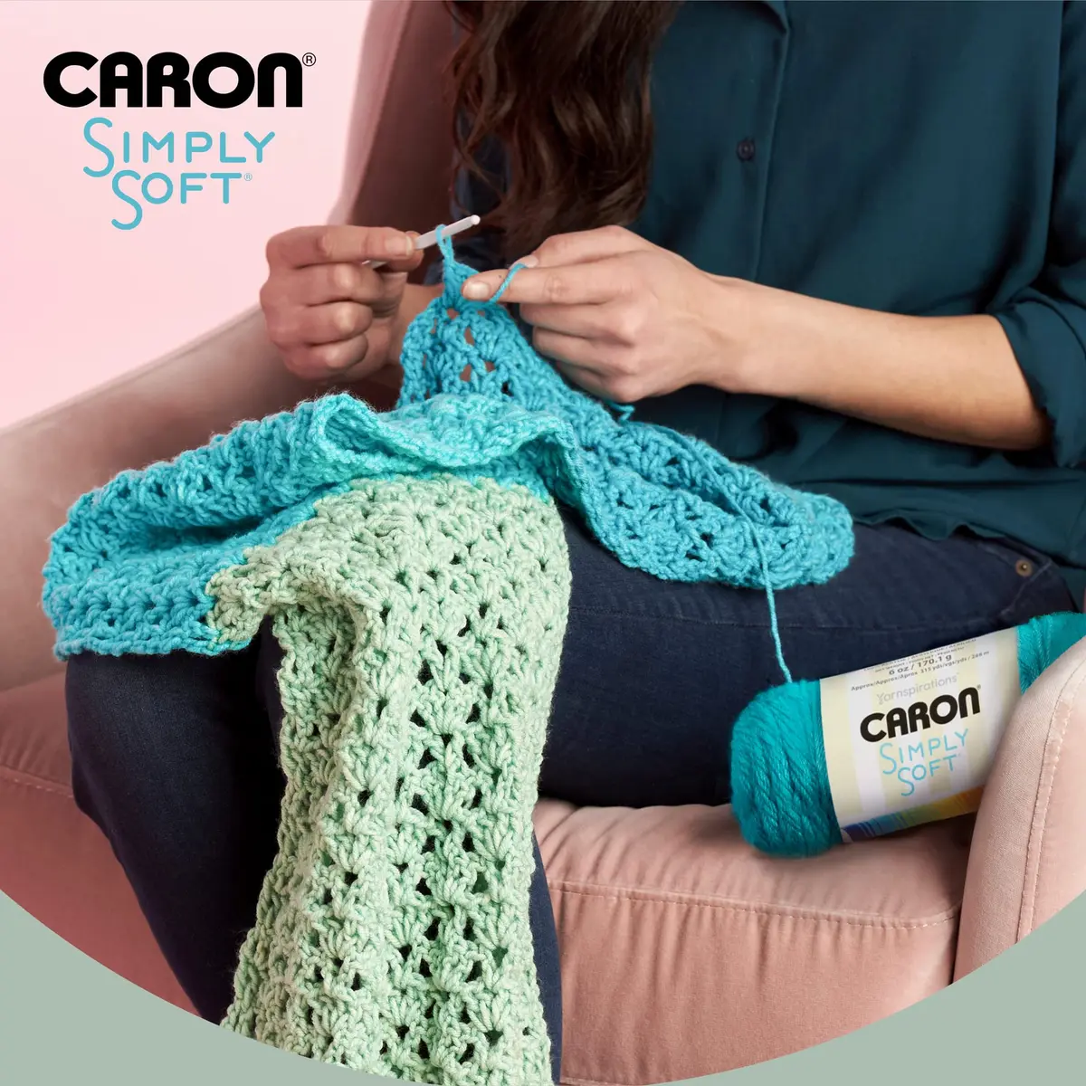 Caron Simply Soft Paints Yarn for Crocheting, Baby Brights, 3-Pack | 705 yards (645 m) Worsted Weight Acrylic Yarn - view 3