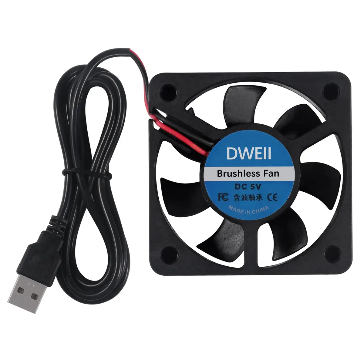 DWEII 2-Pack 50mm USB Fan 5V Brushless DC Cooling Fan | Compact, Quiet & Ideal for Small Appliances - view 5