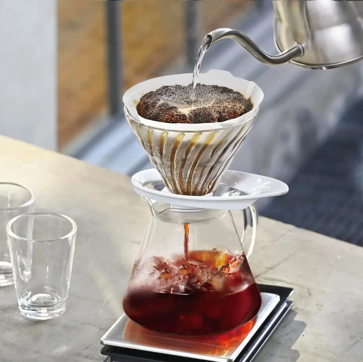 HARIO V60 Heat-resistant Glass Pour Over Coffee Dripper 600ml (0.6L) | Brew Coffee with Clarity - view 7