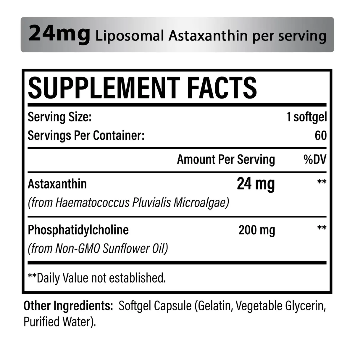 Osasuna Liposomal 24mg Astaxanthin for MAX Absorption | Antioxidant for Immunity, Skin & Eyes - 180 Softgels - view 7