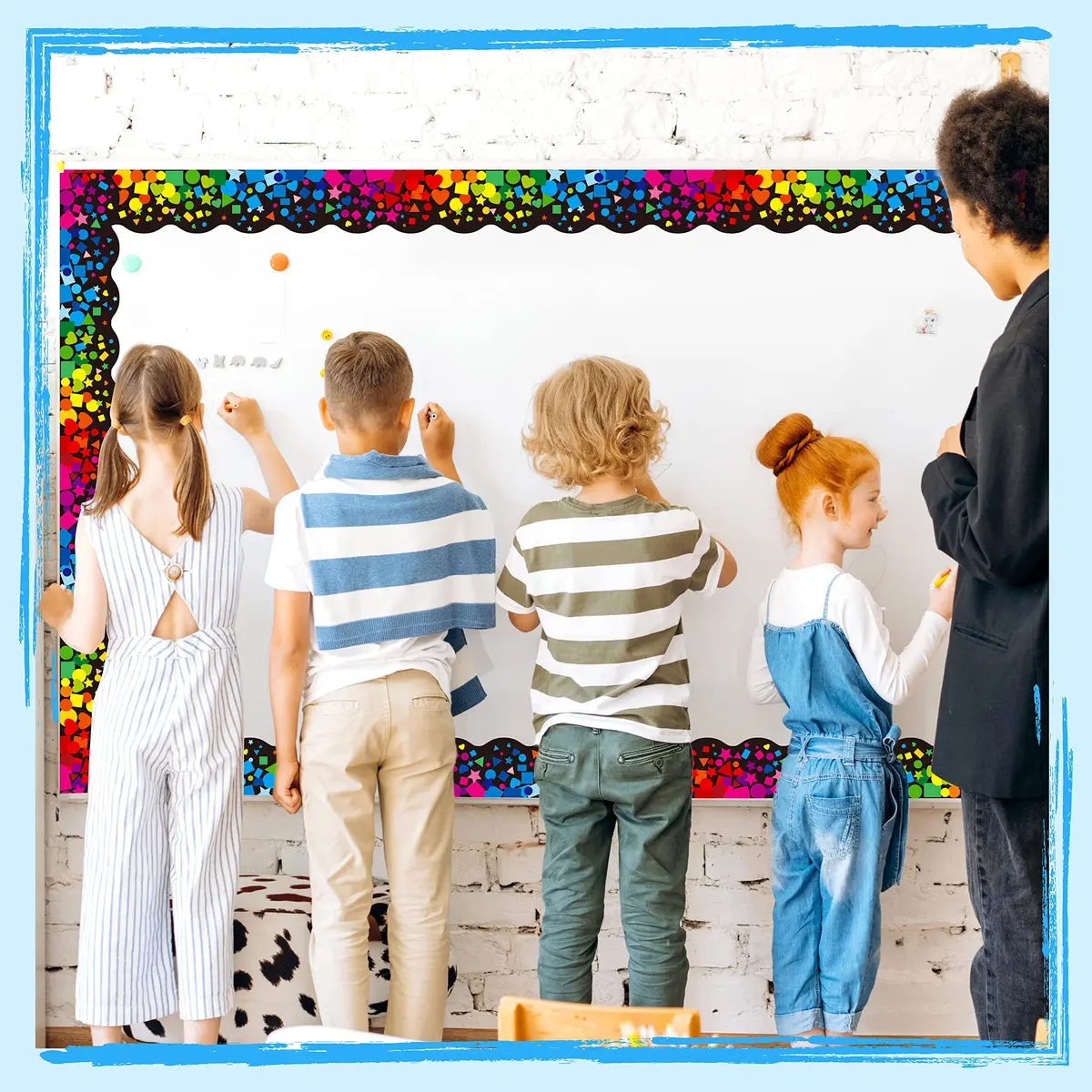 ERKE Scalloped Confetti Bulletin Board Borders 60 ft (18.3 m) | Classroom & Office Decor - view 7