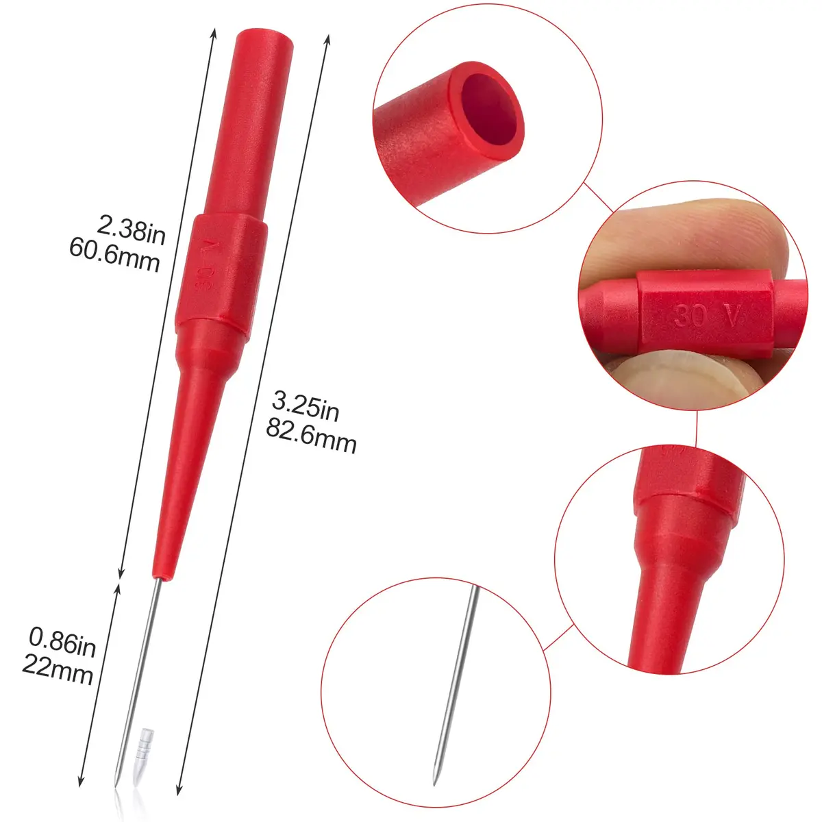 OIIKI 10Pcs 0.7mm Test Probe Pins | Non-Destructive Insulation Piercing Needle Testers - view 2