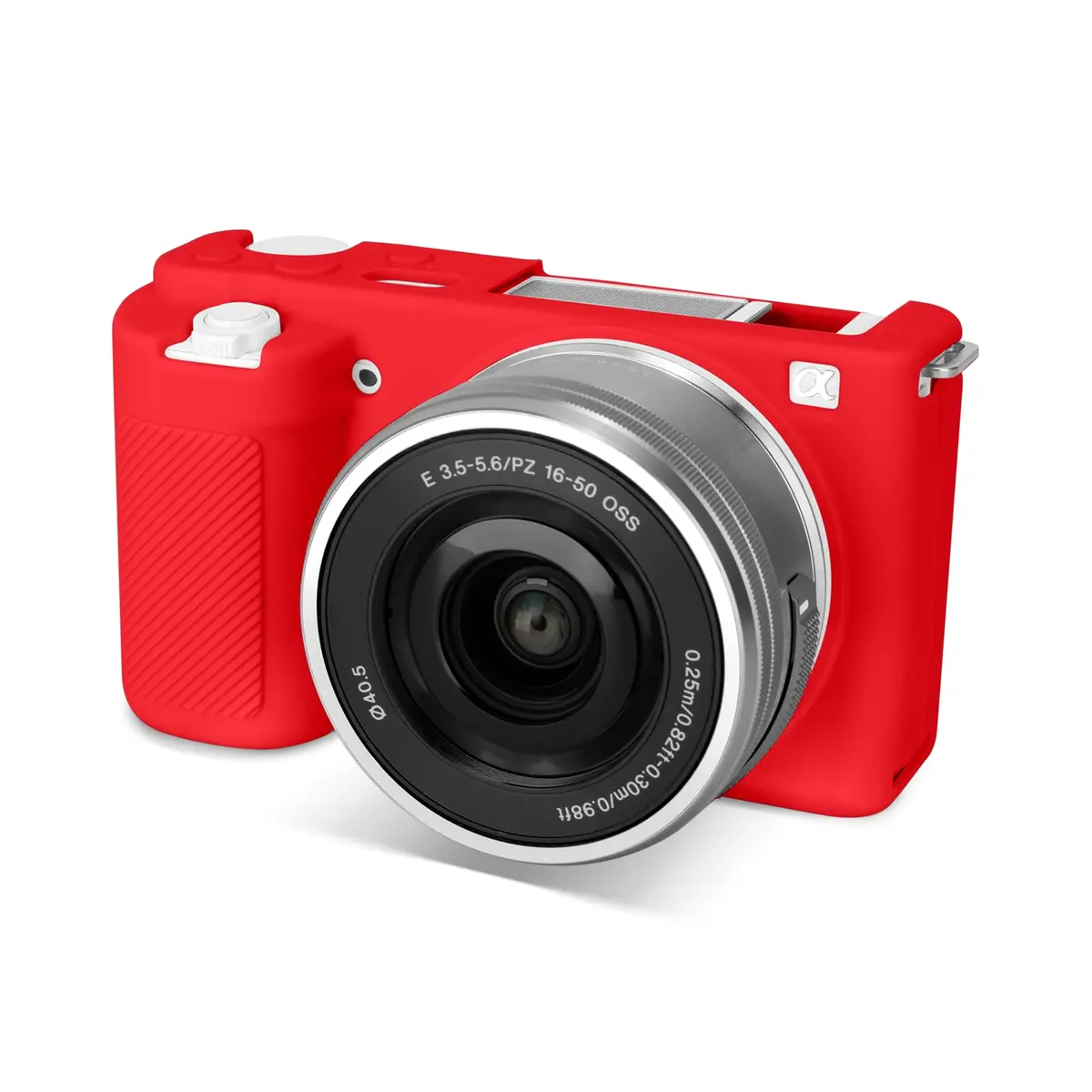 Rieibi ZVE10 Case, Soft Silicone Protective Cover for Sony ZV-E10 - Red | Precise Fit & Lightweight - main product image