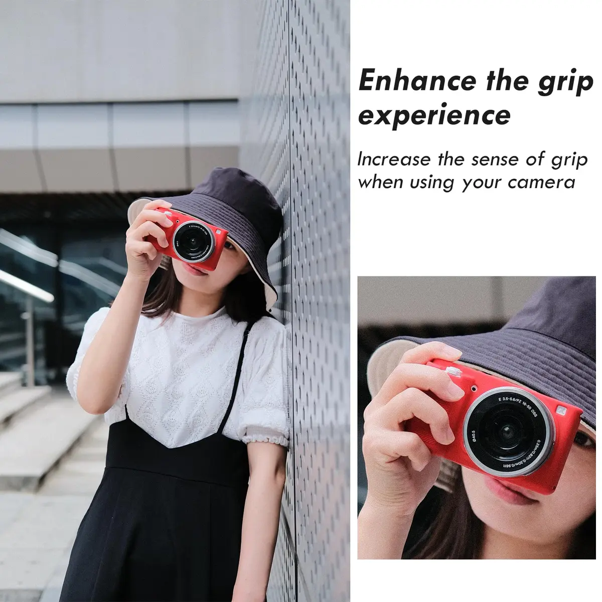 Rieibi ZVE10 Case, Soft Silicone Protective Cover for Sony ZV-E10 - Red | Precise Fit & Lightweight - view 9