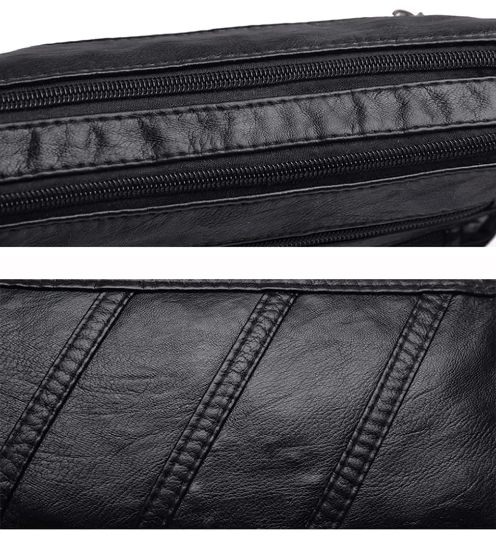 wuxingmeili Black Handbag A22789 | Waterproof PU Leather Crossbody Bag for Women - view 9