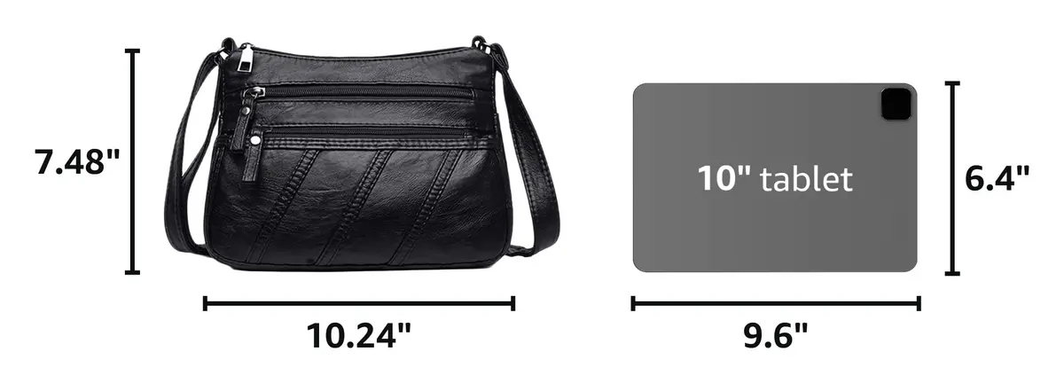 wuxingmeili Black Handbag A22789 | Waterproof PU Leather Crossbody Bag for Women - view 3
