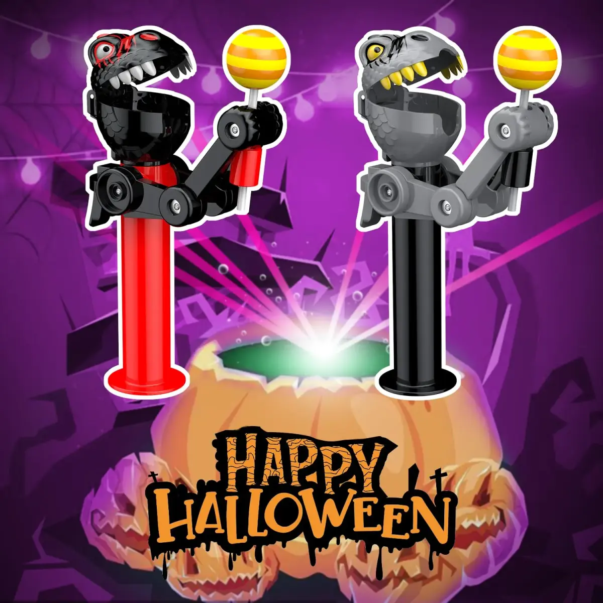 HDLNKAK Dinosaur Lollipop Holder 2-Pack | BPA-Free ABS Plastic Toy - view 2