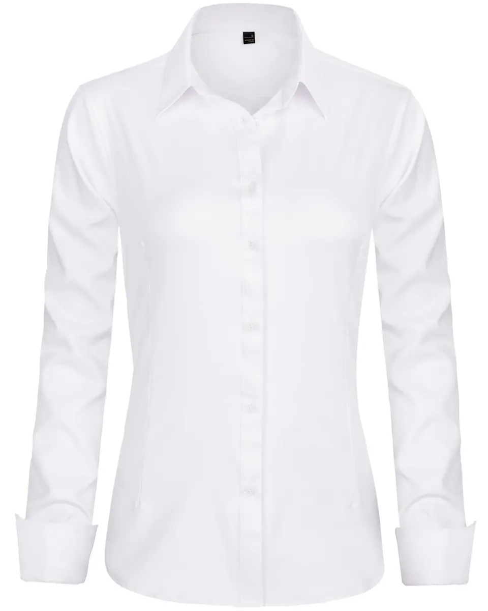 J.VER Womens Dress Shirt Long Sleeve Button-Down Wrinkle-Free Business Casual White XL - main product image