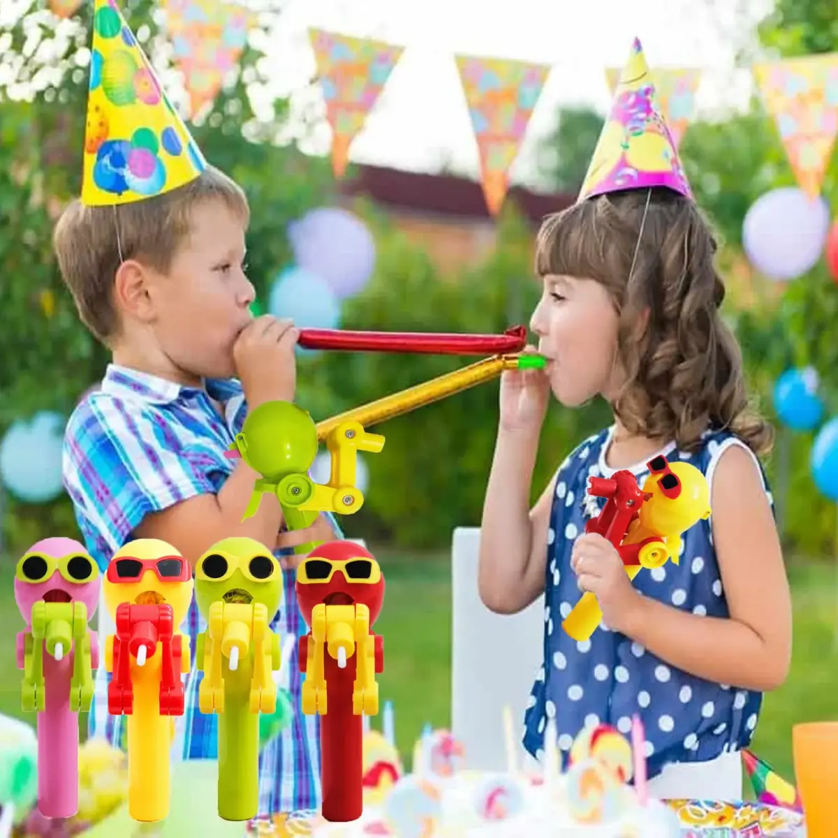 HDLNKAK Robot Lollipop Holder 4 Count (Pack of 1) | BPA-Free Toy for Kids Over 3 - view 3
