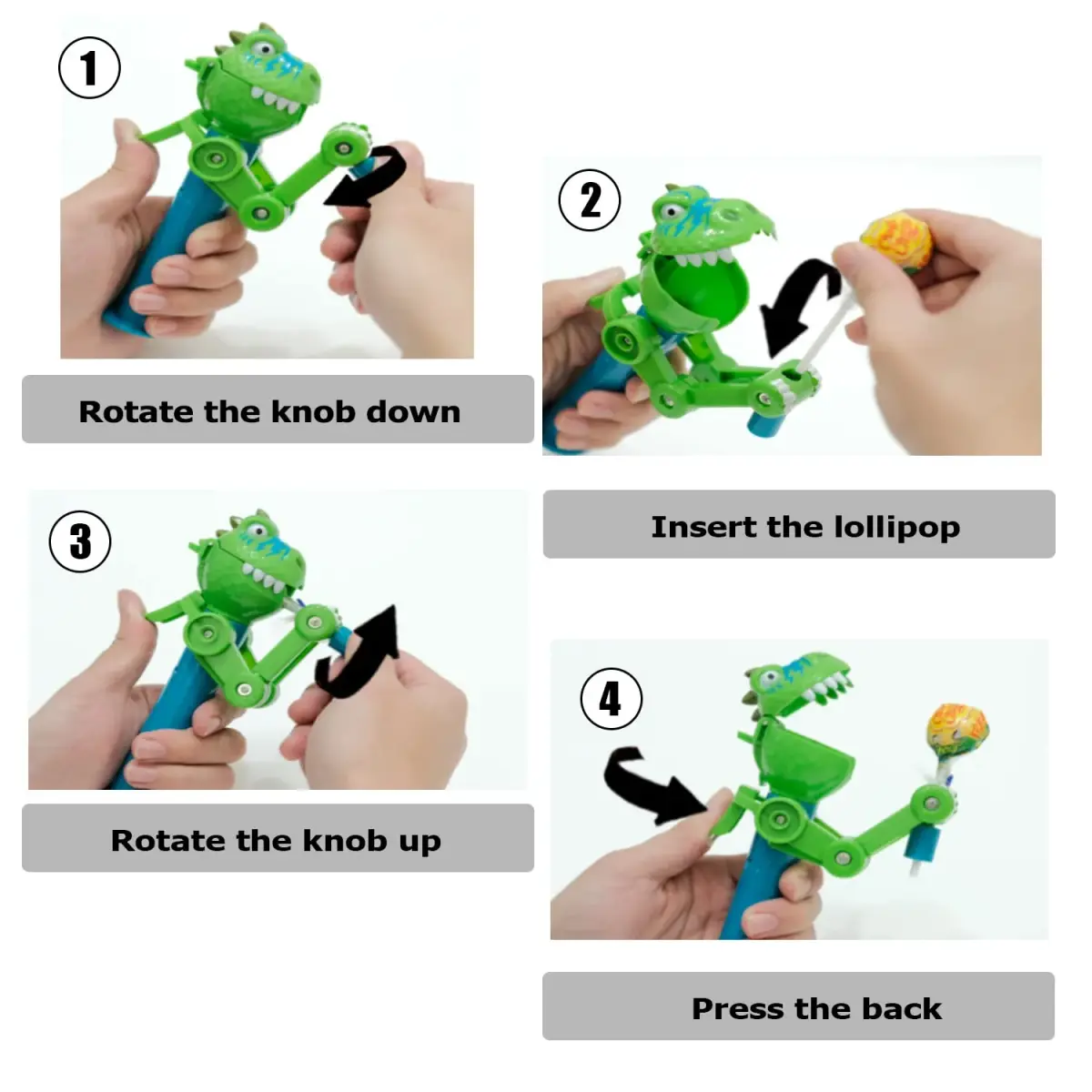 HDLNKAK Dinosaur Lollipop Holder 2-Pack | Fun BPA-Free Toy for Kids Over 3 - view 5