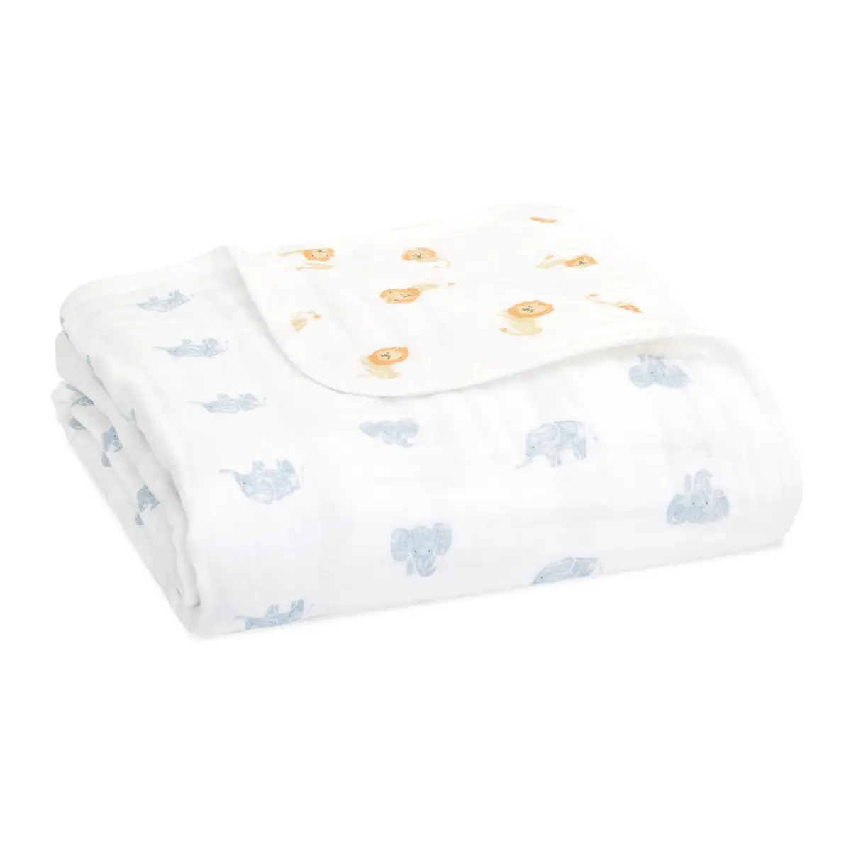 aden + anais Organic Cotton Muslin Baby Blanket 47x47 in Animal Kingdom | Soft, Breathable & Eco-Friendly - main product image