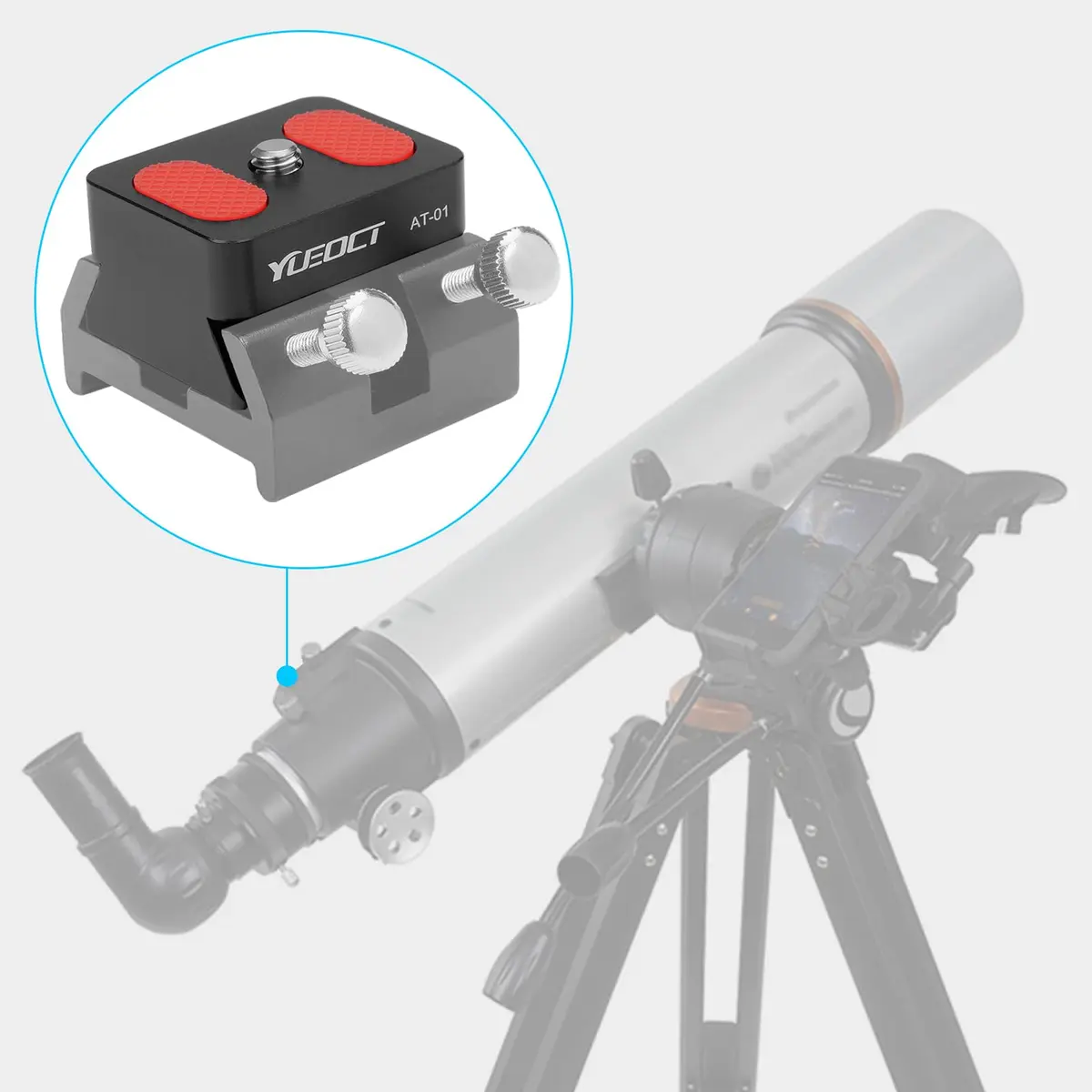 YUEOCT Camera Adapter Mount for Telescope Finder Scope Dovetail Base Shoe | Aluminum, Silver, 39x32x21mm - view 6
