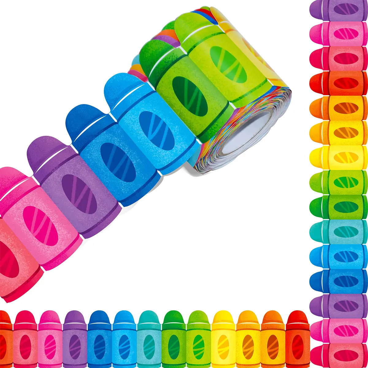 ERKE 60 Feet Crayon Bulletin Board Borders | 18.3m (60 ft) Classroom Trim - main product image