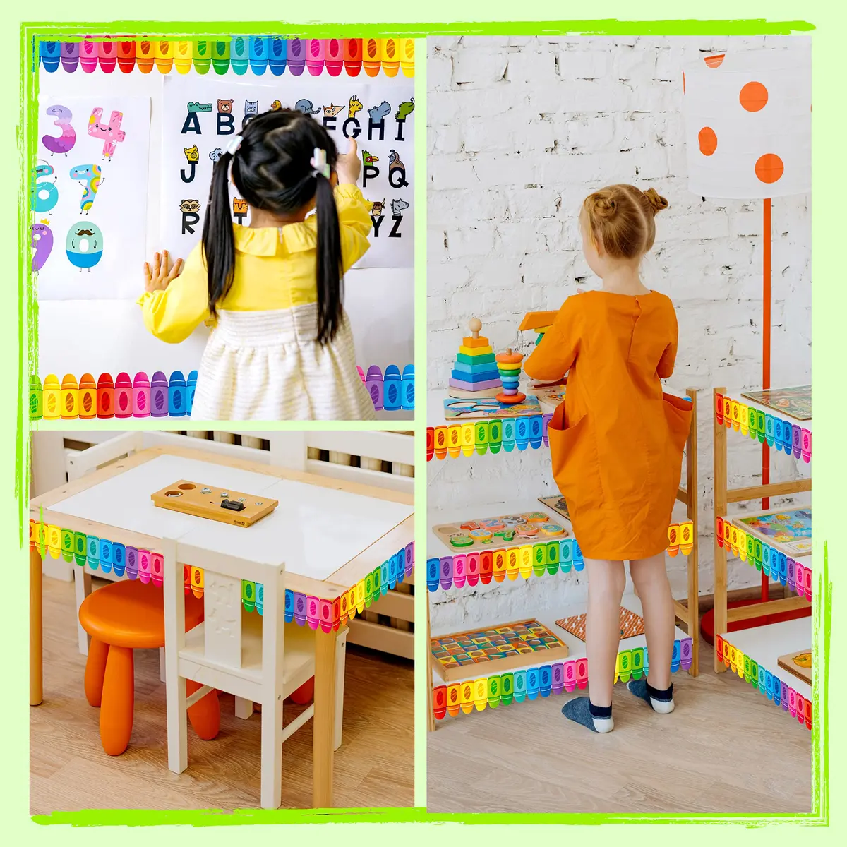 ERKE 60 Feet Crayon Bulletin Board Borders | 18.3m (60 ft) Classroom Trim - view 4