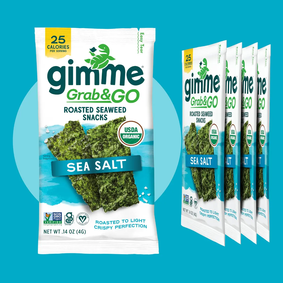 gimMe Organic Roasted Seaweed Snack Sea Salt 0.14oz | Healthy, Keto & Vegan - view 9