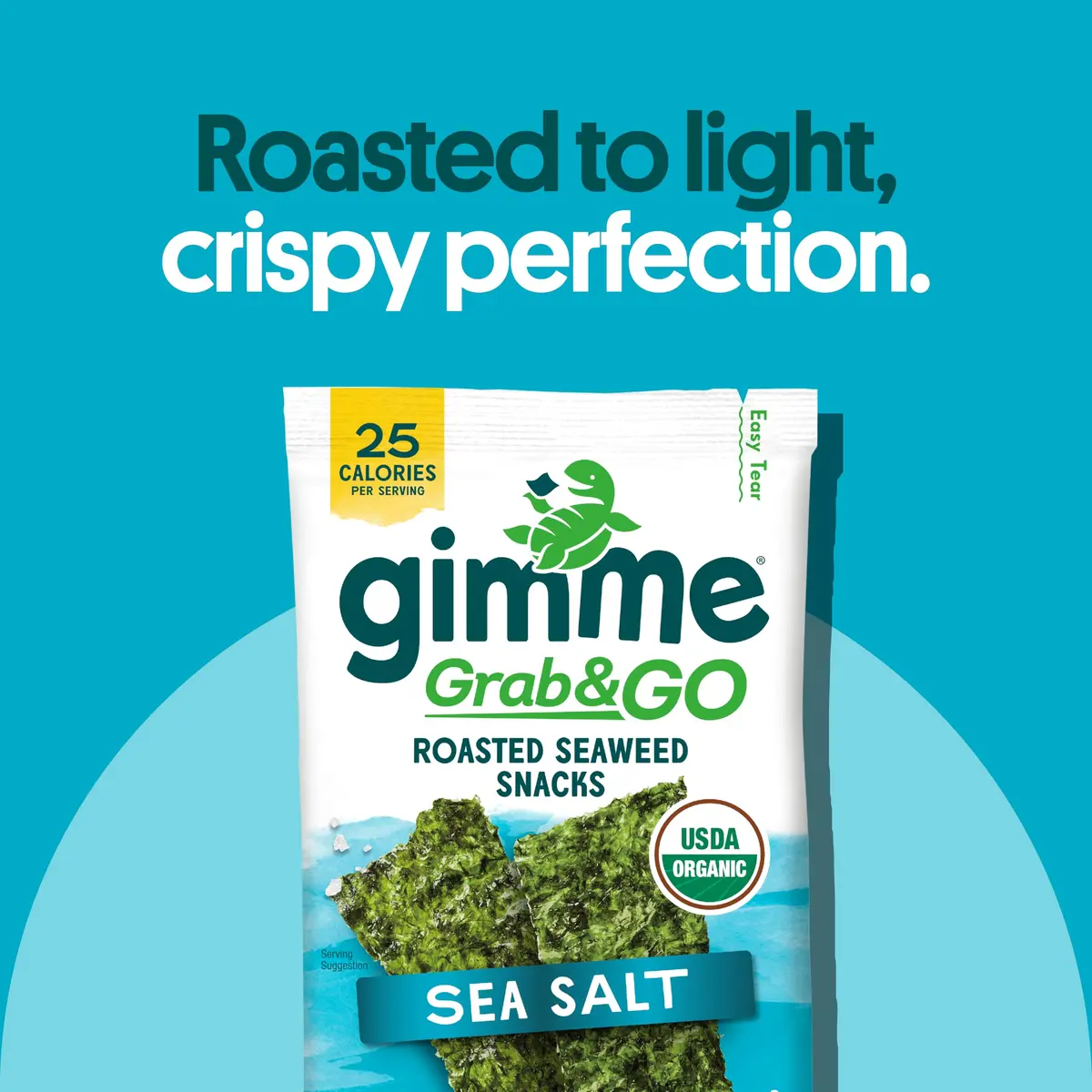 gimMe Organic Roasted Seaweed Snack Sea Salt 0.14oz | Healthy, Keto & Vegan - view 4