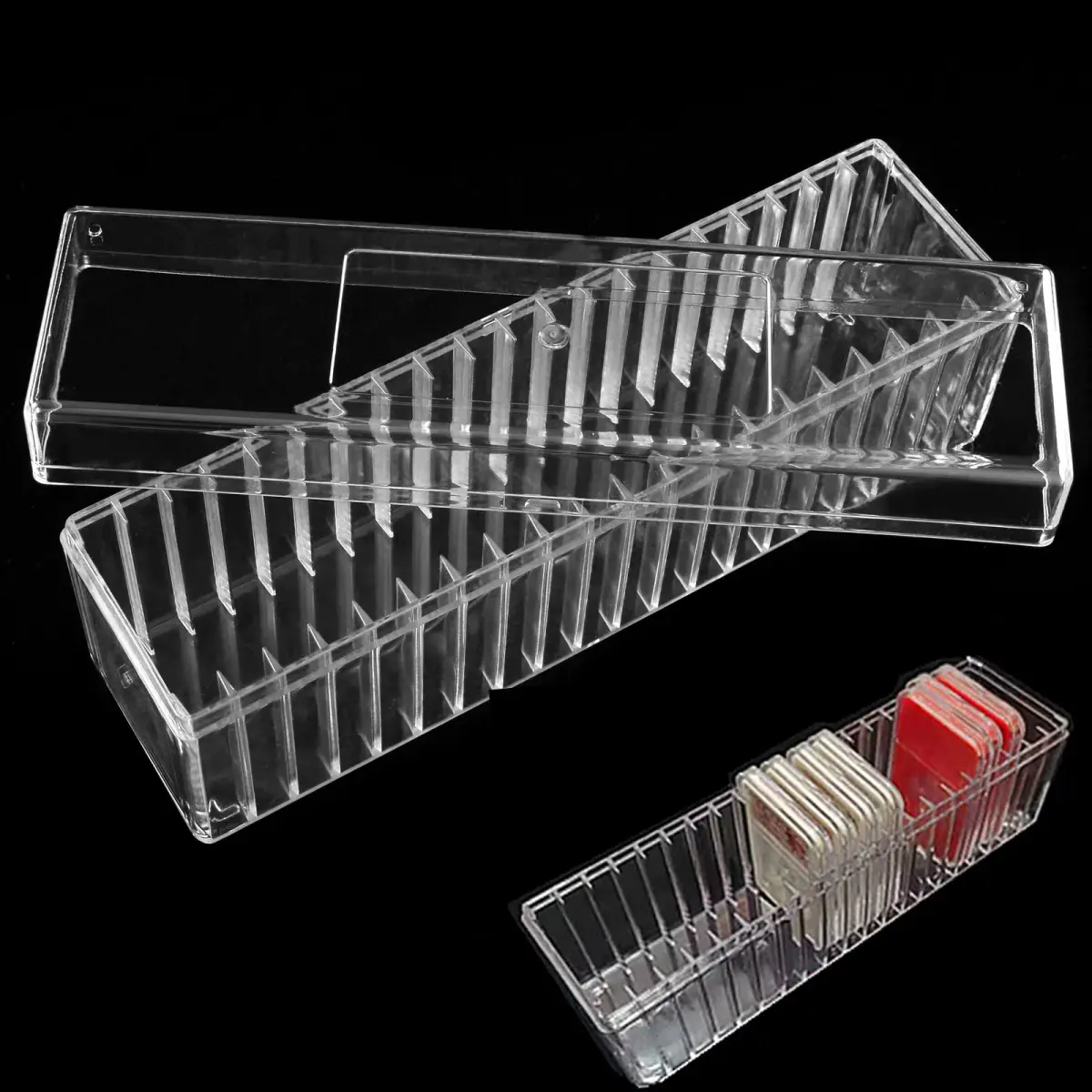 Ettonsun Transparent Coin Slab Storage Box for NGC PCGS PCCB Graded Coin Case | Holds 20 Slabs - view 2