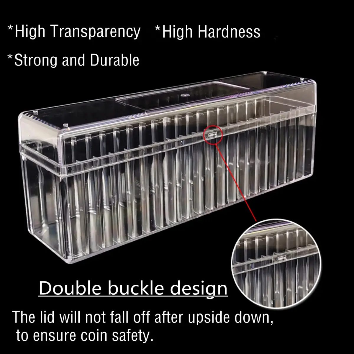 Ettonsun Transparent Coin Slab Storage Box for NGC PCGS PCCB Graded Coin Case | Holds 20 Slabs - view 4