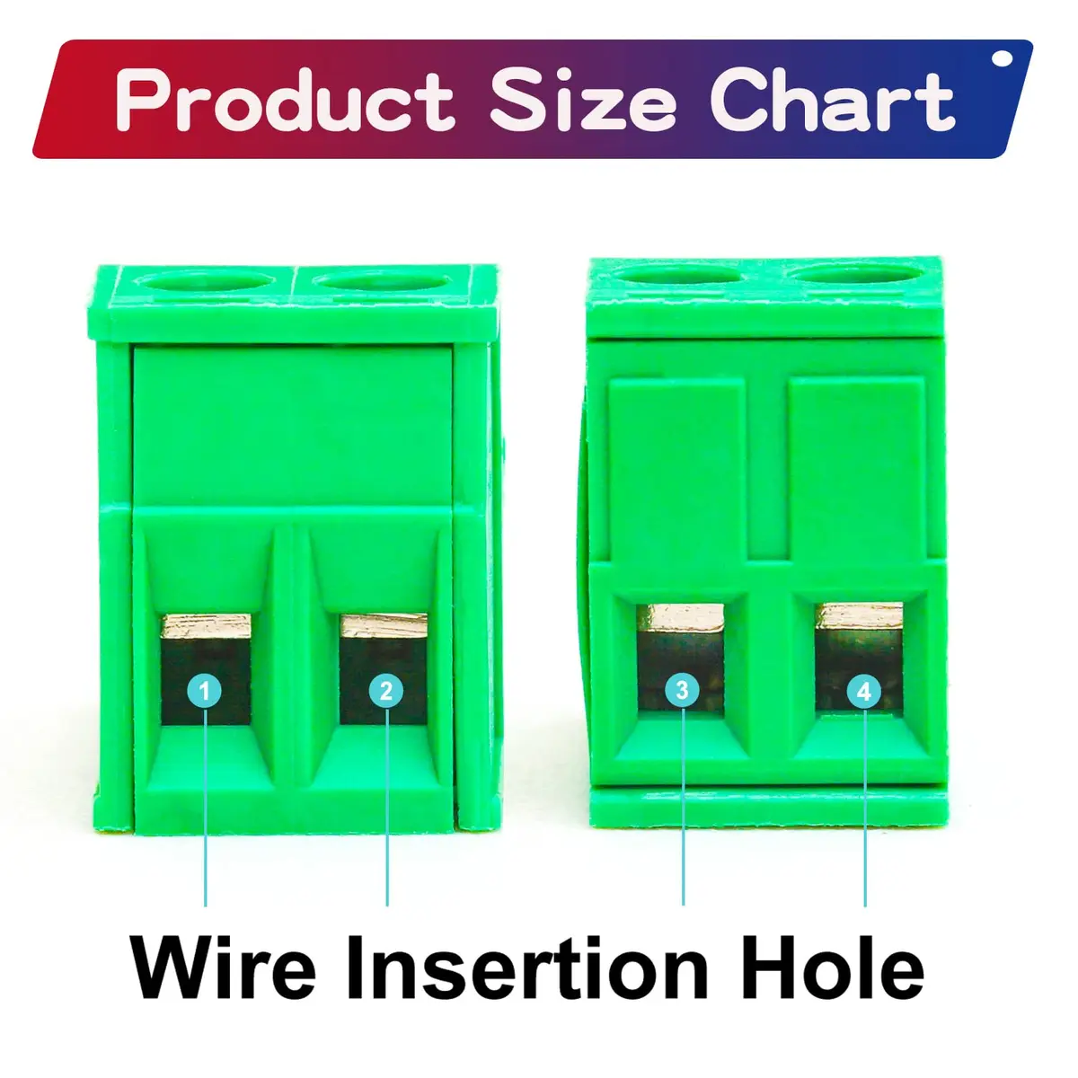Keszoox 15 Sets 5.08mm Pitch Male & Female No Soldering Green Phoenix Type Connector 2 Pin PCB Screw Terminal Block - view 2