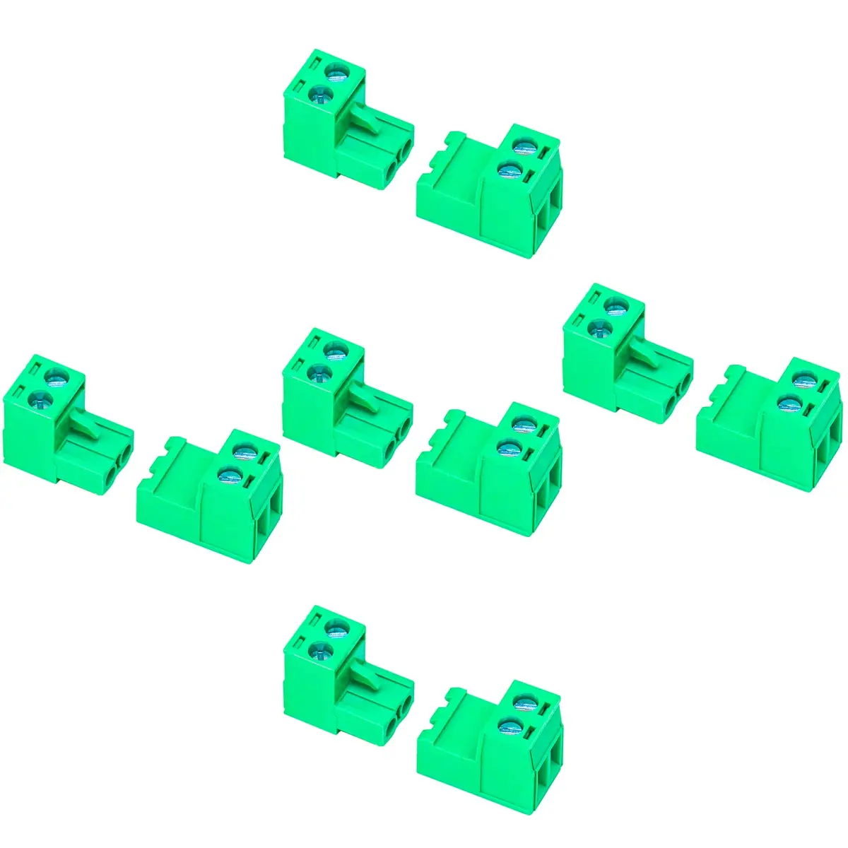 Keszoox 5 Sets 5.08mm Pitch 2-Pin Male & Female PCB Screw Terminal Blocks | No Soldering Required - main product image