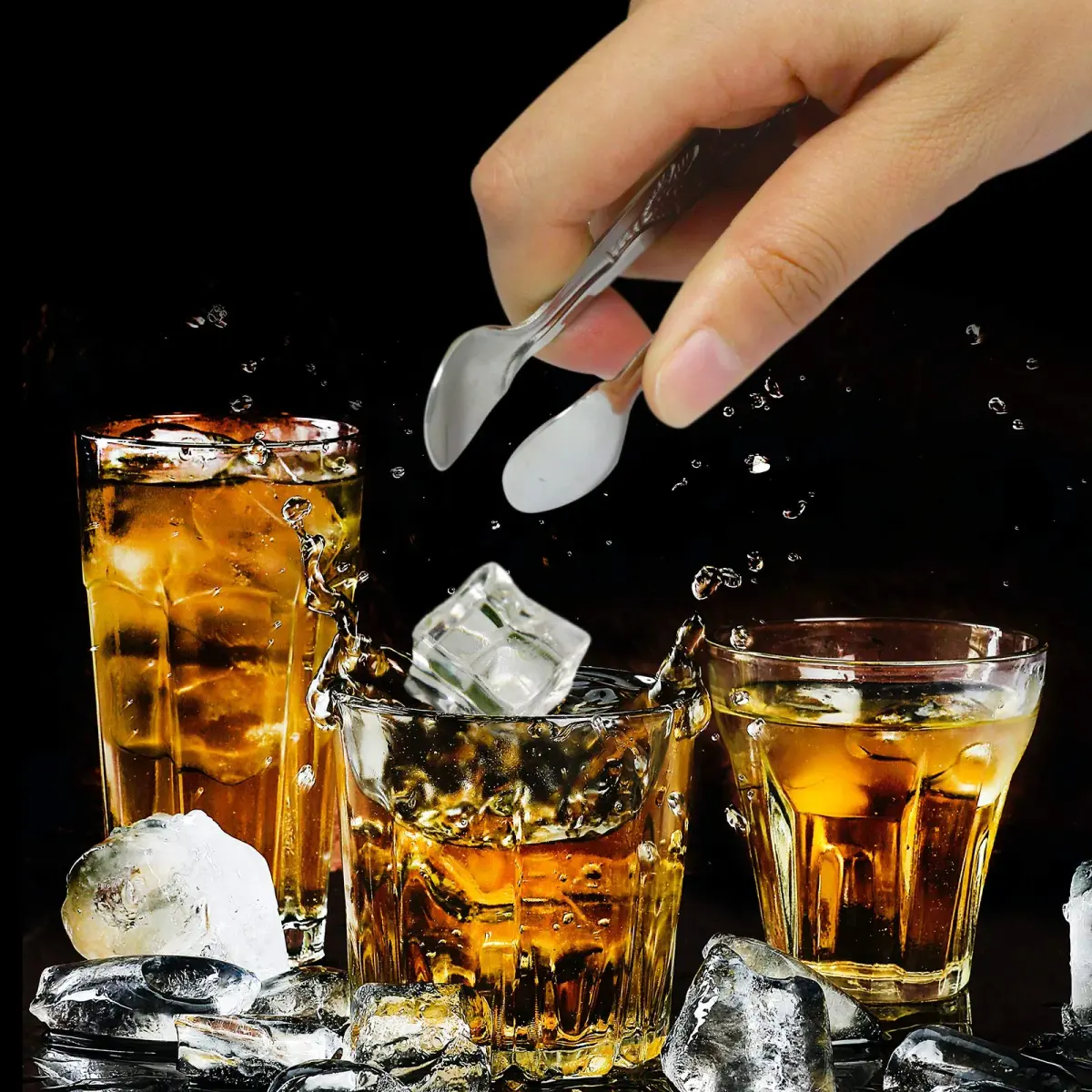 Sunenlyst Mini Serving Tongs 4.13 inch (10.5 cm) Rose Stainless Steel Sugar Cube Tongs, 6-Piece Set | Appetizer Tongs for Parties & Buffets - view 3