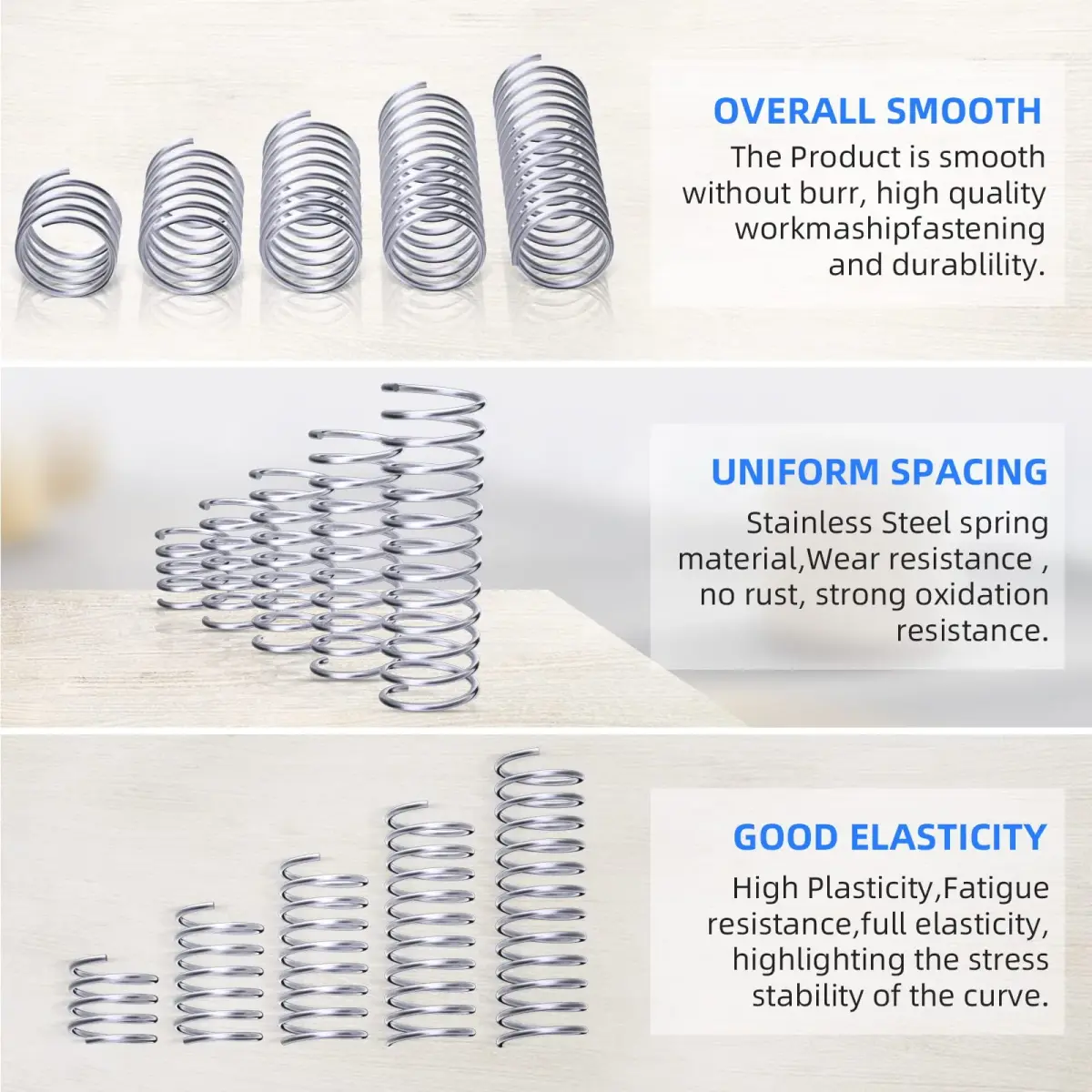 Ninoge 300 Pcs Compression Springs Assortment Kit, Stainless Steel, 30 Sizes (0.39"-1.19" Length) | For Home & Shop Repairs - view 4