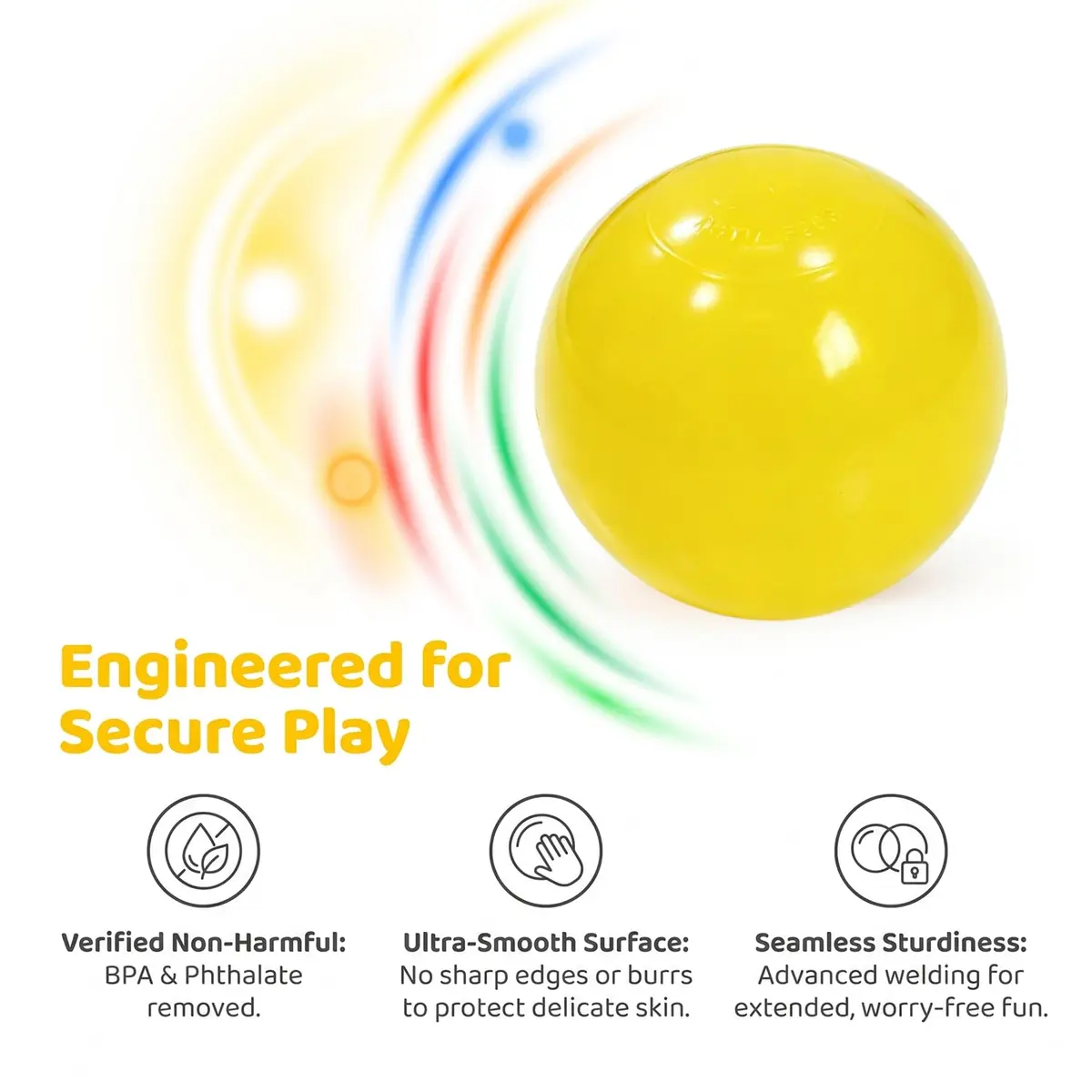 LANGXUN Plastic Ball Pit Balls for Baby Toddler Kids | 50/100/200/400 pcs, 2.2 inches, Non-Toxic, Bright Colors - view 6