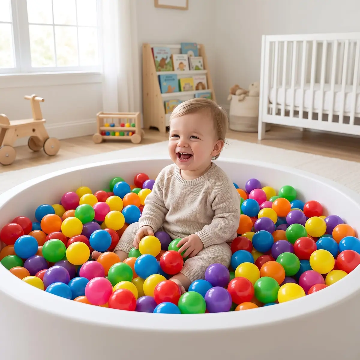 LANGXUN Plastic Ball Pit Balls for Baby Toddler Kids | 50/100/200/400 pcs, 2.2 inches, Non-Toxic, Bright Colors - view 8