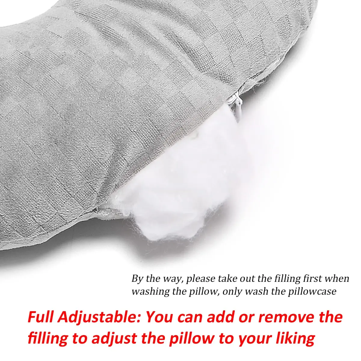 Wuronsa Ear Piercing Pillow with Hole for Cartilage Piercings, CNH Support | Adjustable Cotton Pillow for Side Sleepers - view 6