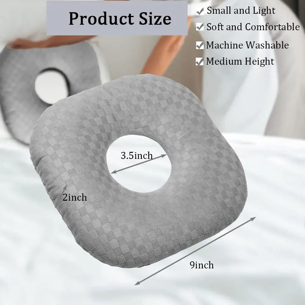 Wuronsa Ear Piercing Pillow with Hole for Cartilage Piercings, CNH Support | Adjustable Cotton Pillow for Side Sleepers - view 3