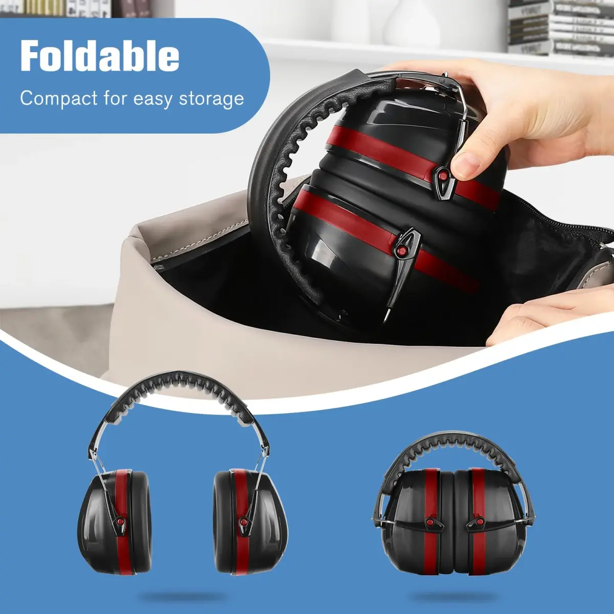 ProCase NRR 32dB Safety Earmuffs, Hearing Protection for Adults & Kids | ANSI Certified Noise Reduction - view 4