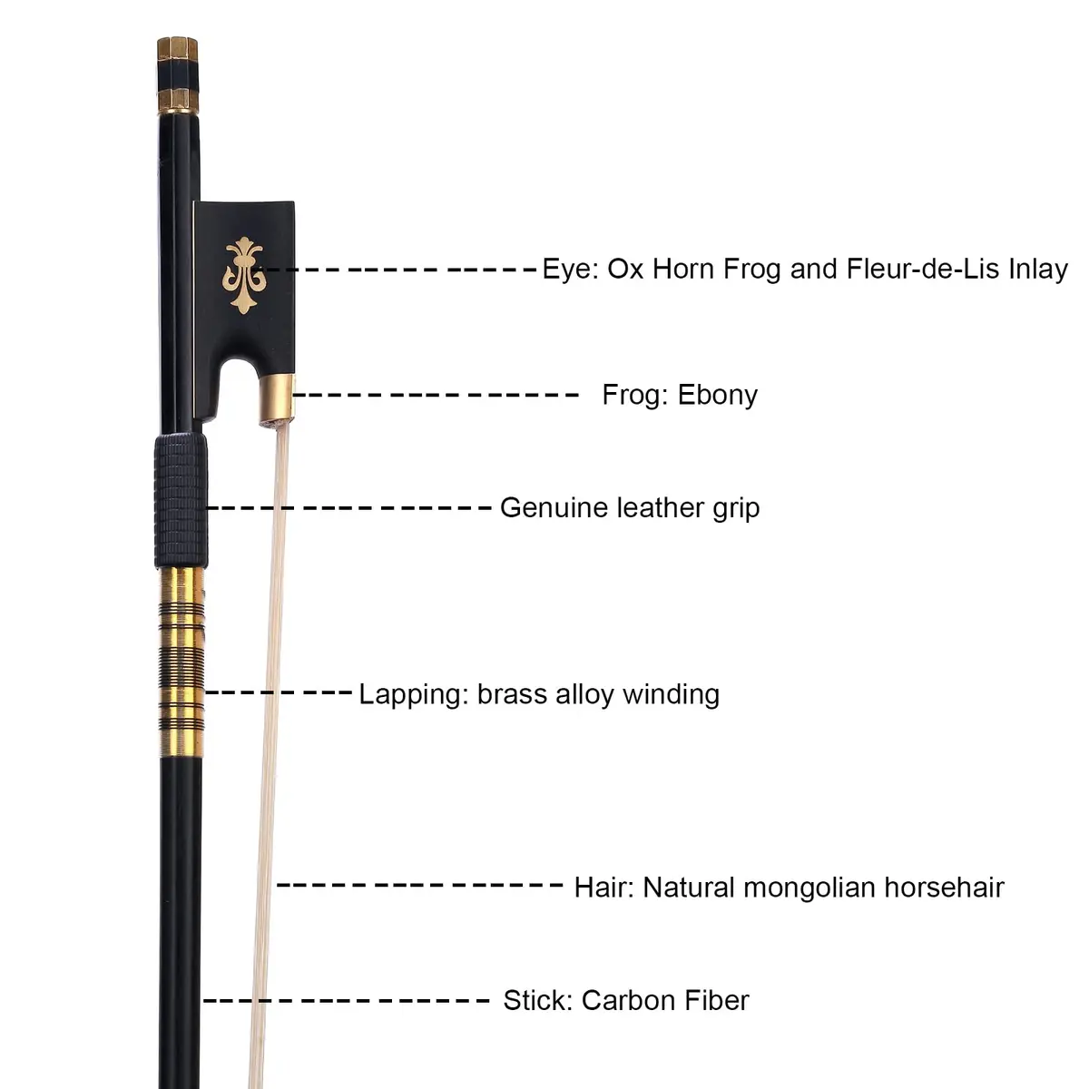 AMZZ 4/4 Full Size Professional Carbon Fiber Violin Bow with Case | Balanced for Dynamic Expression - view 6