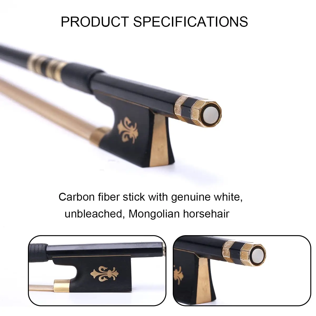 AMZZ 4/4 Full Size Professional Carbon Fiber Violin Bow with Case | Balanced for Dynamic Expression - view 7