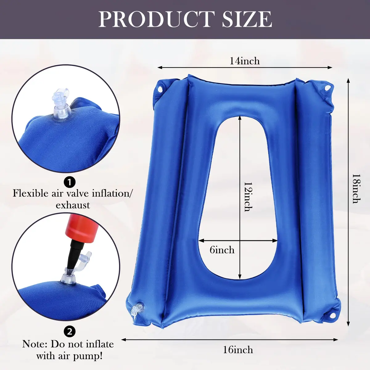 Namalu Blue Body Positioner | Pressure Sore Relief Cushion for Elderly & Bedridden (17.9 x 15.7 inches) - view 2