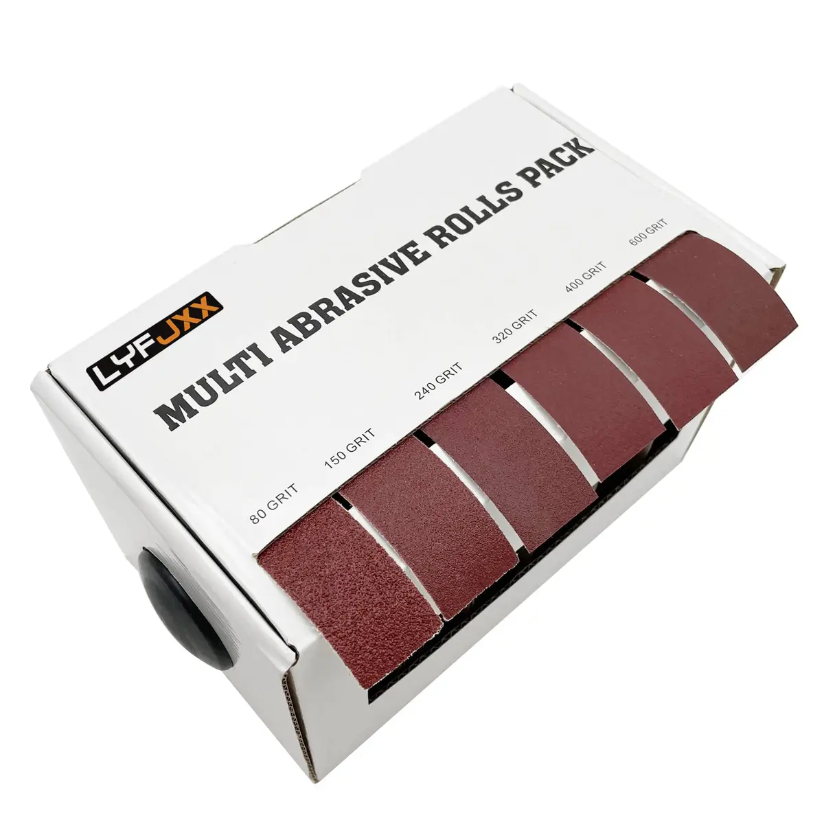 LYFJXX Emery Cloth Roll 25.4mm x 6m (1 inch x 19.68 ft) Assorted Grit Sandpaper | Aluminum Oxide Cloth Backing - main product image