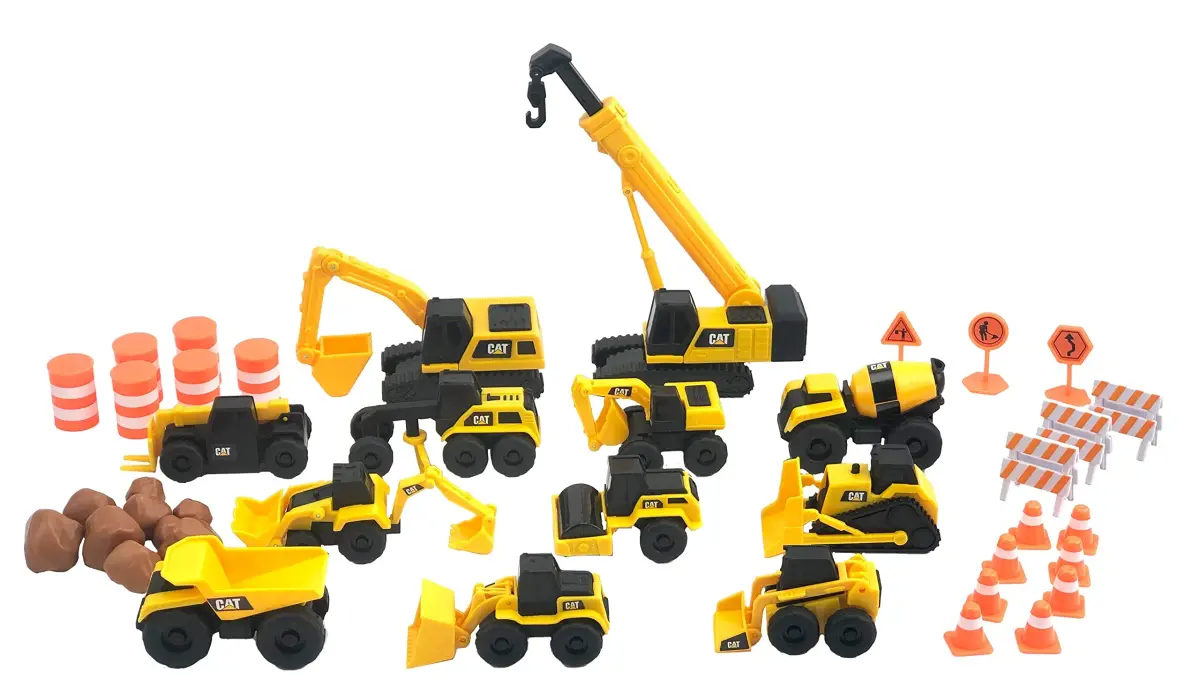 CAT Little Machines Mega Set Toy Excavator & Crane | 41 Pieces, STEM Toy for Kids Ages 3+ - main product image