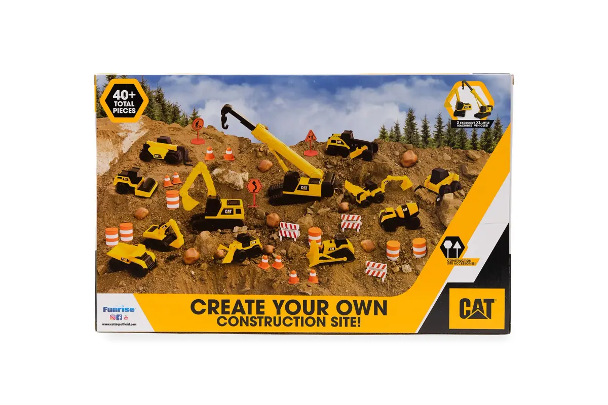 CAT Little Machines Mega Set Toy Excavator & Crane | 41 Pieces, STEM Toy for Kids Ages 3+ - view 5