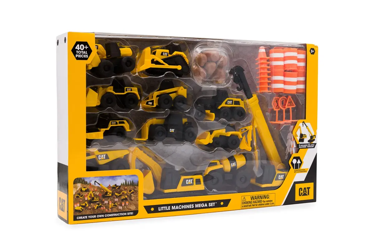 CAT Little Machines Mega Set Toy Excavator & Crane | 41 Pieces, STEM Toy for Kids Ages 3+ - view 3