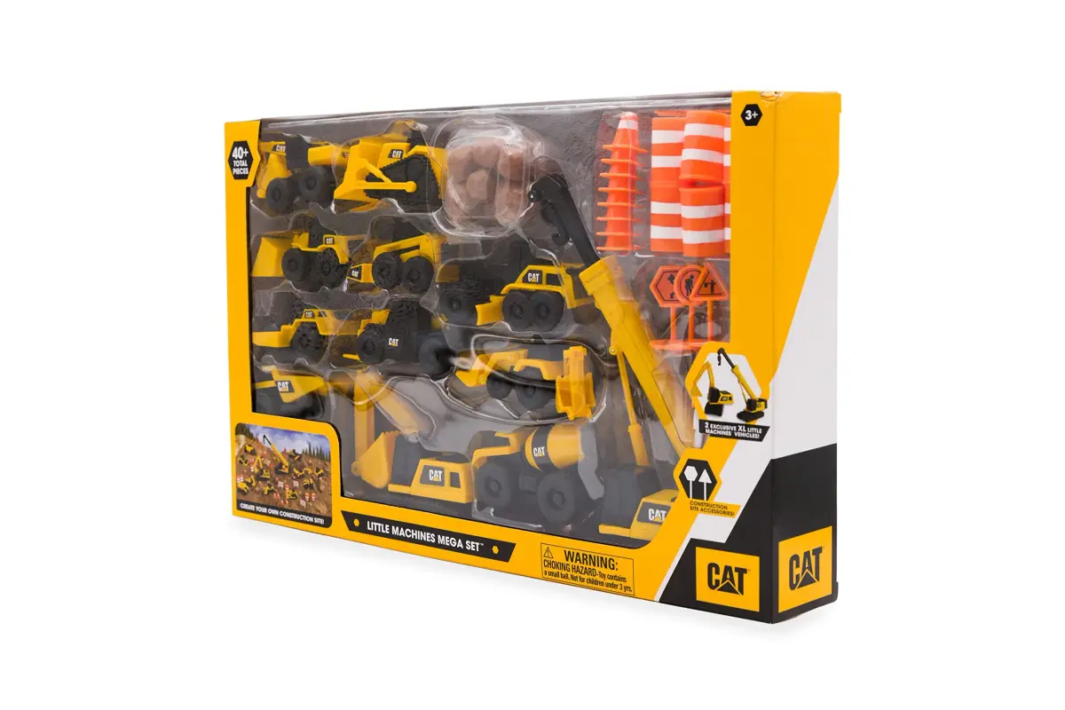 CAT Little Machines Mega Set Toy Excavator & Crane | 41 Pieces, STEM Toy for Kids Ages 3+ - view 4