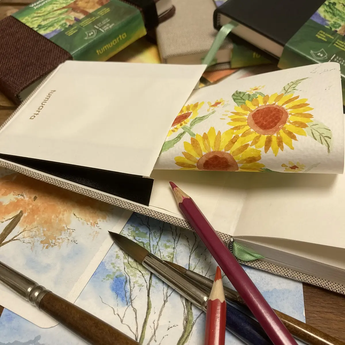 tumuarta Cotton Watercolor Paper Journal 3.5x5.5” | 300 GSM, Cold Press, 24 Sheets - view 6