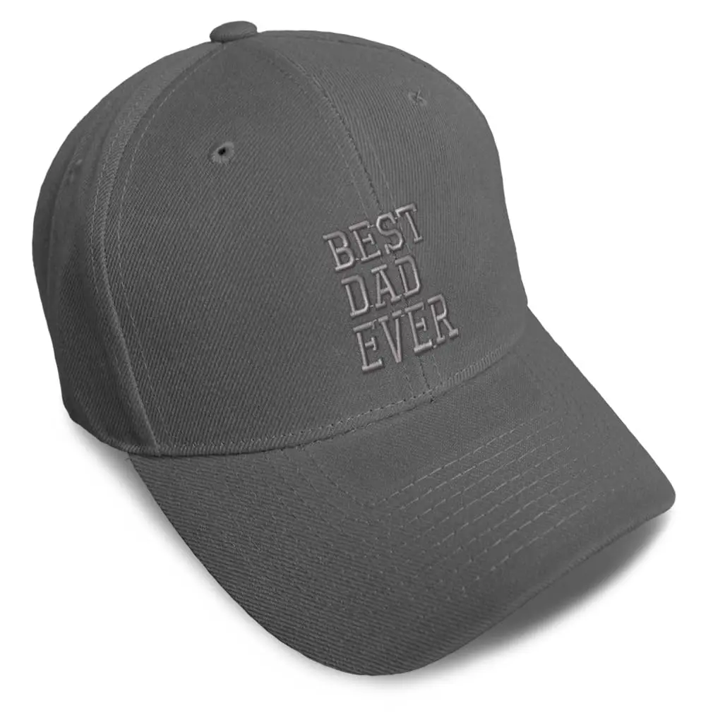 Speedy Pros Baseball Cap for Men & Women Embroidered Best Dad Ever | Adjustable Acrylic Dark Grey - main product image