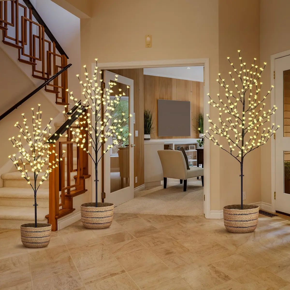 LIGHTSHARE Cherry Blossom Tree 4FT, 5FT & 6.5FT | Warm White LED Decor for Indoor & Outdoor - view 5