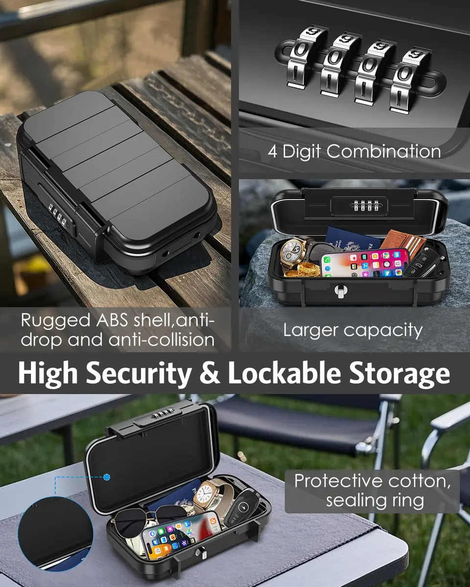 AMIR Portable Safe Box, Combination Security Case LockBox Waterproof Impact-Resistant 52.5 cu in | Travel & Home Security - view 3