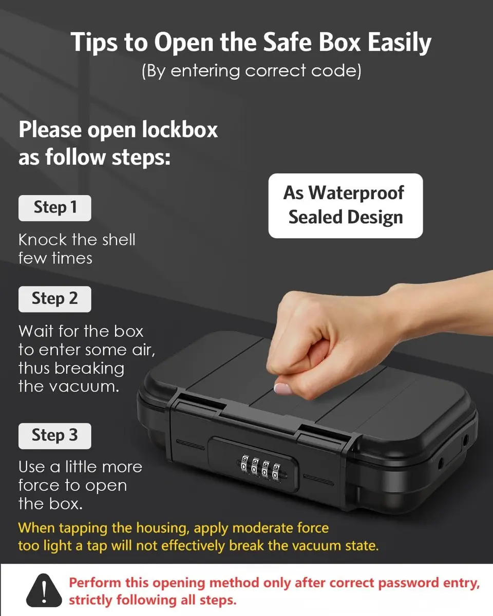 AMIR Portable Safe Box, Combination Security Case LockBox Waterproof Impact-Resistant 52.5 cu in | Travel & Home Security - view 4