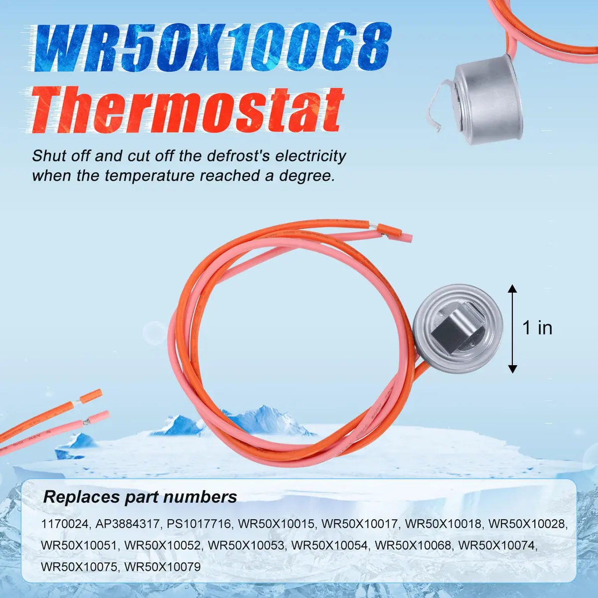 M Motico Refrigerator Defrost Heater Kit with Thermostat and Sensor, 12.2" Heater, 3-Piece Set | Refrigerator Parts for GE Hotpoint - view 3