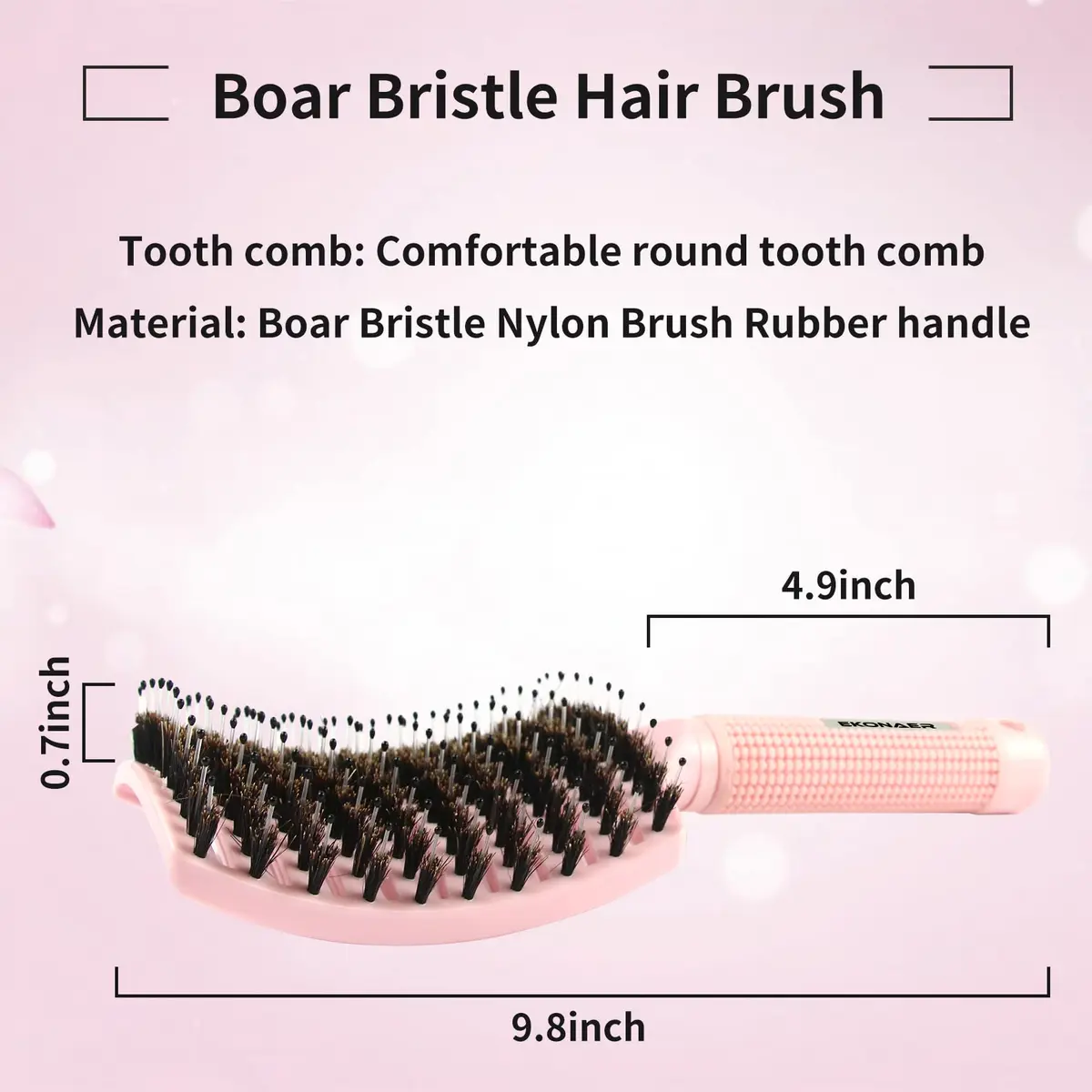 EKONAER 3 Pack Vented Quick Drying Massage Blow Detangler Brush, Boar Bristle Hair Brush Set - Curved, Detangling, All Hair Types (Green) | Supports Healthy Hair - view 6