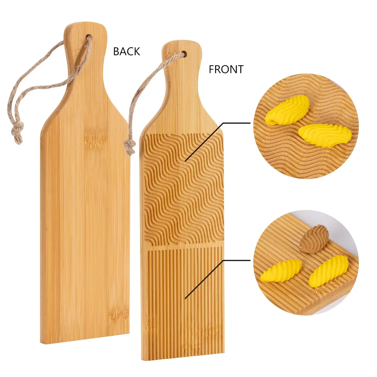 Maveite Gnocchi Board & Pasta Maker with Garganelli Stick | Natural Bamboo Kitchen Tool for Italian Dinners - view 7